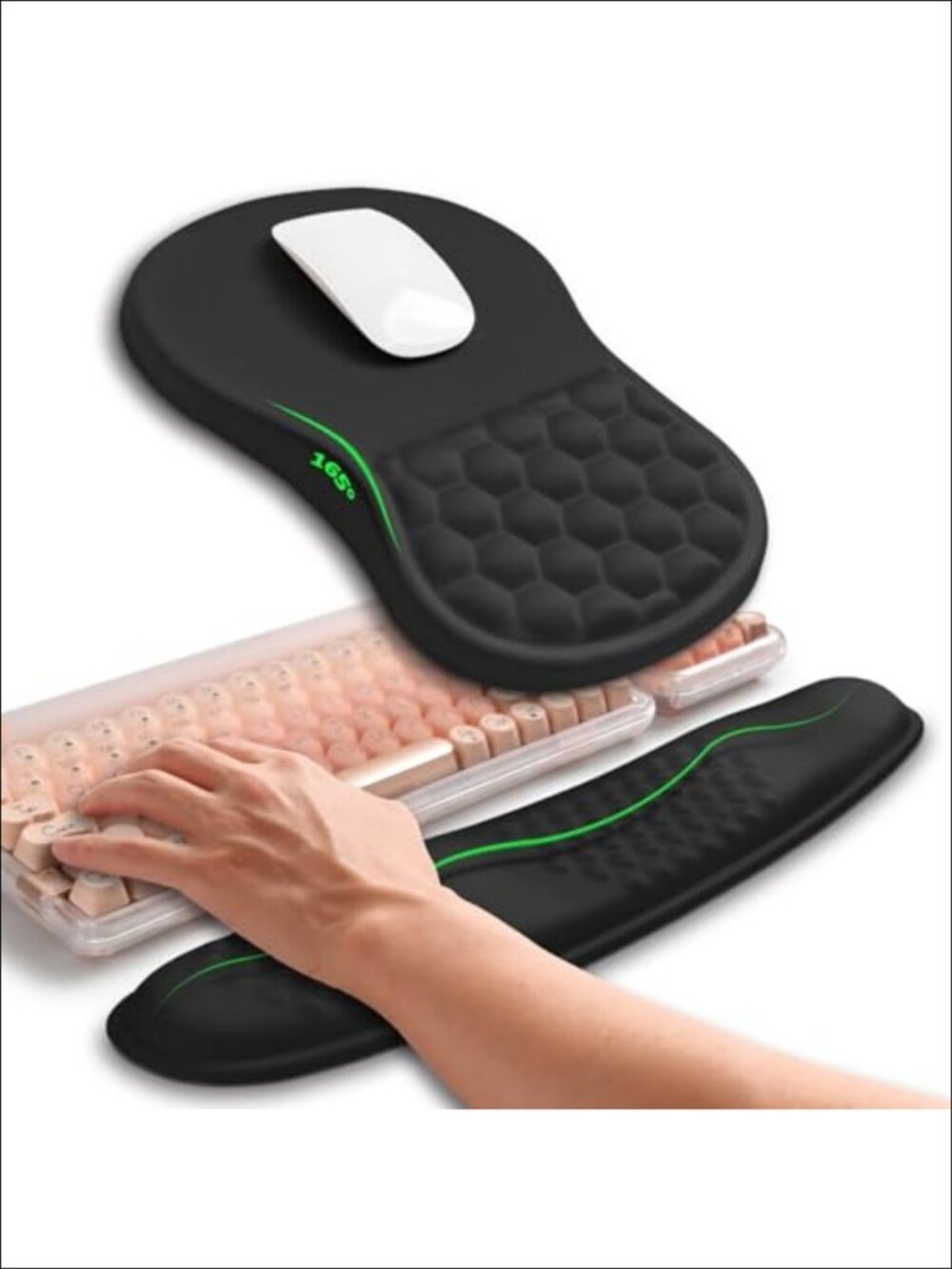 2in1 Ergonomic Memory Foam Keyboard Wrist Rest and Mouse Pad Wrist Support
